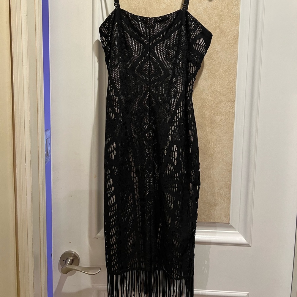 Alberto Makali fringe midi dress